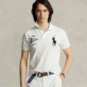 Polo Ralph Lauren Custom Slim Fit Big Pony Mesh Polo Shirt